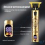 ✂️ Tondeuse de Précision KEZU Professionnelle – Design Vintage Doré, Écran LED, Lames T-Zéro, Recharge USB