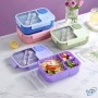 🍱 Lunch box compartimentée 3 en 1 – Boîte à repas 1450ml avec couvercle hermétique – Violet – Idéale pour le bureau, l’école ou