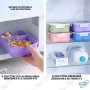 🍱 Lunch box compartimentée 3 en 1 – Boîte à repas 1450ml avec couvercle hermétique – Violet – Idéale pour le bureau, l’école ou