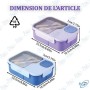 🍱 Lunch box compartimentée 3 en 1 – Boîte à repas 1450ml avec couvercle hermétique – Violet – Idéale pour le bureau, l’école ou