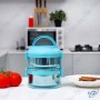 🧊Boîte à Repas 2 Étages Isotherme – Inox & Plastique Hermétique – Avec Poignée & Soupape de Sécurité