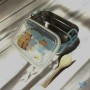 🍱Boîte à Repas Enfant avec Cuillère Intégrée – Design Mignon & Étanche – 228.6 cm² – Acier Inox & Plastique – "Have a Nice Day"