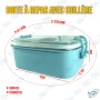 🍱Boîte à Repas Enfant avec Cuillère Intégrée – Design Mignon & Étanche – 228.6 cm² – Acier Inox & Plastique – "Have a Nice Day"