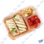 🍱 Boîte Repas Plastique 3 Compartiments avec Couvercle Hermétique – Lunch Box Compartimentée Réutilisable