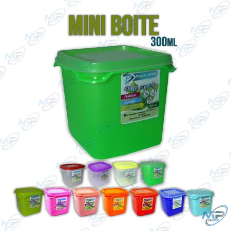 🥗 Mini Boîte Plastique Alimentaire Carrée 300 ml – Rangement Pratique et Durable Multi-Usage