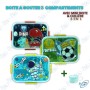 🥣Boîte à Goûter Enfant 3 Compartiments avec Cuillère et Mini Boîte – Design Ludique et Étanche