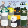 💧 Bouteille d’Eau Sport 600 ml CM-SPORTS – Gourde Portable Anti-Fuite avec Couvercle Sécurisé