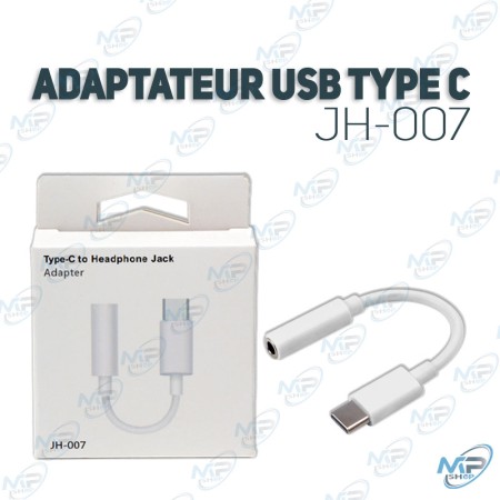 🎧 Adaptateur Audio USB-C vers Jack 3.5mm – Compatible Android, Huawei, Xiaomi, Samsung…