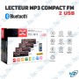 🔊 Autoradio Bluetooth MP3 Compact FM – 2 Ports USB + SD + AUX – Xtrd