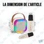 🔊Mini Haut-Parleur Bluetooth avec 2 Micros Sans Fil – Enceinte Karaoké Portable ZFBLO FJ-120W – USB, TF, Jack, Type-C