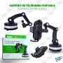 📱Support Téléphone Voiture Réglable 360° avec Ventouse Puissante – Fixation Universelle pour Pare-brise et Tableau de Bord