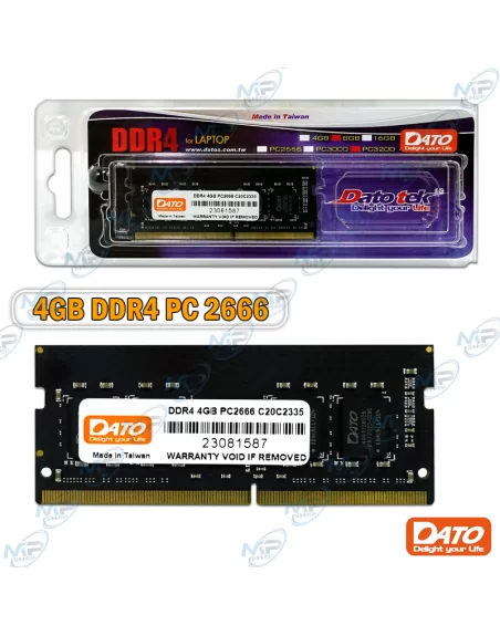 💻 Mémoire RAM Dato DDR4 4GB 2666MHz SO-DIMM pour PC Portable – Haute Performance
