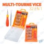 🧰 Kit Tournevis de Précision 32 en 1 – Multi-Tournevis Compact pour Électronique, Téléphones, Montres et Bricolage