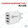 ⚡Chargeur Rapide QC 3.0 Triple Port USB 4.2A & Câble Type C | MJ-A06