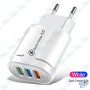 ⚡Chargeur Rapide QC 3.0 Triple Port USB 4.2A & Câble Type C | MJ-A06