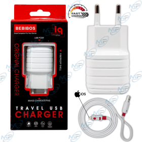 Chargeur Voyage Double USB 2.4A Intelligent | Câble Lightning Inclus | BEBIBOS AP-011