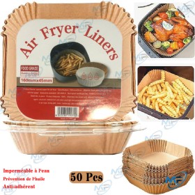 ⏱️50x Doublures Anti-Adhérentes pour Air Fryer - 16cm (Gain de Temps)