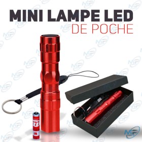 🔦 Mini Lampe LED de Poche Ultra-Lumineuse – Rouge Métallique