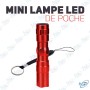 🔦 Mini Lampe LED de Poche Ultra-Lumineuse – Rouge Métallique