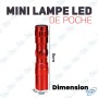 🔦 Mini Lampe LED de Poche Ultra-Lumineuse – Rouge Métallique