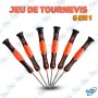 🧰 Jeu de Tournevis de Précision 6 en 1 | Tournevis Magnétiques Professionnels pour Réparation Téléphone, PC, Lunettes