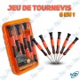 🧰 Jeu de Tournevis de Précision 6 en 1 | Tournevis Magnétiques Professionnels pour Réparation Téléphone, PC, Lunettes