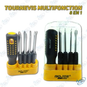 🧰 Tournevis Multifonction 8 en 1 BOJIE – Outil Pratique et Compact