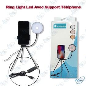✨Ring Light LED avec Support Téléphone – Trépied Flexible & 3 Modes d'Éclairage