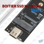 💽 Boîtier SSD M.2 NVMe USB 3.1 Type-C – 10 Gbit/s Ultra-Rapide – Aluminium Compatible Windows, Mac & Linux