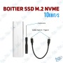 💽 Boîtier SSD M.2 NVMe USB 3.1 Type-C – 10 Gbit/s Ultra-Rapide – Aluminium Compatible Windows, Mac & Linux