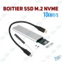 💽 Boîtier SSD M.2 NVMe USB 3.1 Type-C – 10 Gbit/s Ultra-Rapide – Aluminium Compatible Windows, Mac & Linux