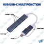 💻Hub USB Multiports 4-en-1 – Connecteurs USB & Type-C | Compatible MacBook, PC, Smartphone