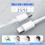 🔌 Câble USB Type-C vers Type-C 3A – 1 mètre | Charge Rapide & Transfert de Données