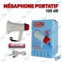 📢 Mégaphone Portatif Rechargeable 108 dB – Autonomie 8 à 20h | Léger et Puissant