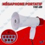 📢 Mégaphone Portatif Rechargeable 108 dB – Autonomie 8 à 20h | Léger et Puissant