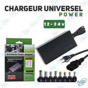 🔌Chargeur Universel Notebook 96W 12-24V - Adaptateur Secteur Polyvalent avec 8 Embouts