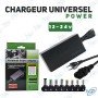 🔌Chargeur Universel Notebook 96W 12-24V - Adaptateur Secteur Polyvalent avec 8 Embouts
