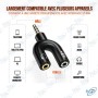 🎧 Adaptateur Jack 3.5mm Micro & Casque – Double Prise Audio/Microphone pour PC, Smartphone & Tablette