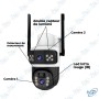 📸 Caméra Solaire 4K Ultra HD avec Vision Nocturne ColorVu & Double Objectif – Modèle Sansco V380 Pro