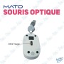 🖱️Souris Optique Filaire MATO Rose - Compacte & Rétractable