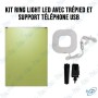 🌟Ring Light LED Carré 16cm USB – 5 Températures, Trépied Inclus