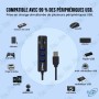 🚀 Hub USB 2.0 Compact 3 Ports + Lecteur Cartes SD/MicroSD (TF)