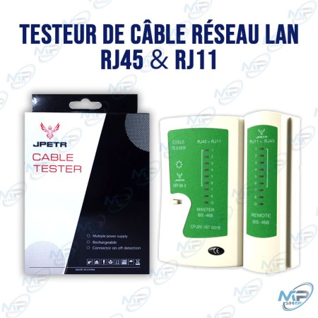 🛠️ Testeur de Câble Réseau RJ45/RJ11 Pro | Diagnostic Rapide