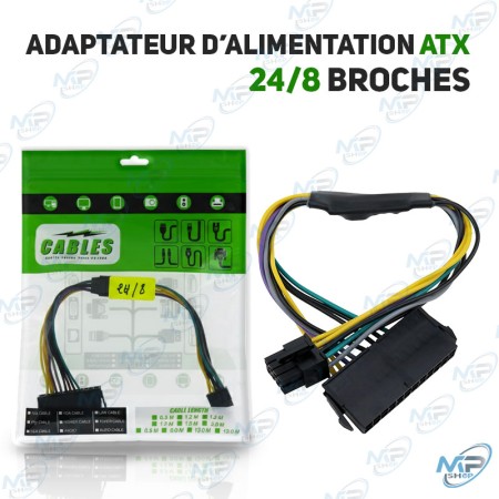 🔌Adaptateur ATX 24 vers 8 Broches | Compatibilité Carte Mère