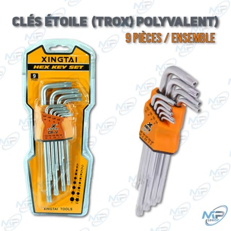 🛠️Clés Torx Étoile de Sécurité 9 Pièces | Qualité CR-V Professionnelle