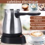 ☕Cafetière Électrique 0.5L Inox | Café Turc Rapide & Base 360°