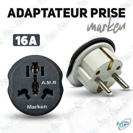 🔌Adaptateur Prise Universelle 16A Marken – Convertisseur Secteur Multiformat Haute Puissance