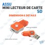 💾Mini Lecteur de Carte SD ASSU - USB Portable pour Transfert Rapide
