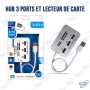 🚀 Hub USB 3.0/3.1 Lecteur Cartes 7-en-1 | Transfert Rapide 5/10 Gbps