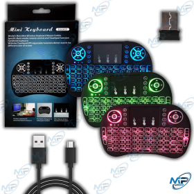 ⌨️Mini Clavier Sans Fil Rétroéclairé AZERTY 2.4GHz pour Smart TV, PC, Android TV Box